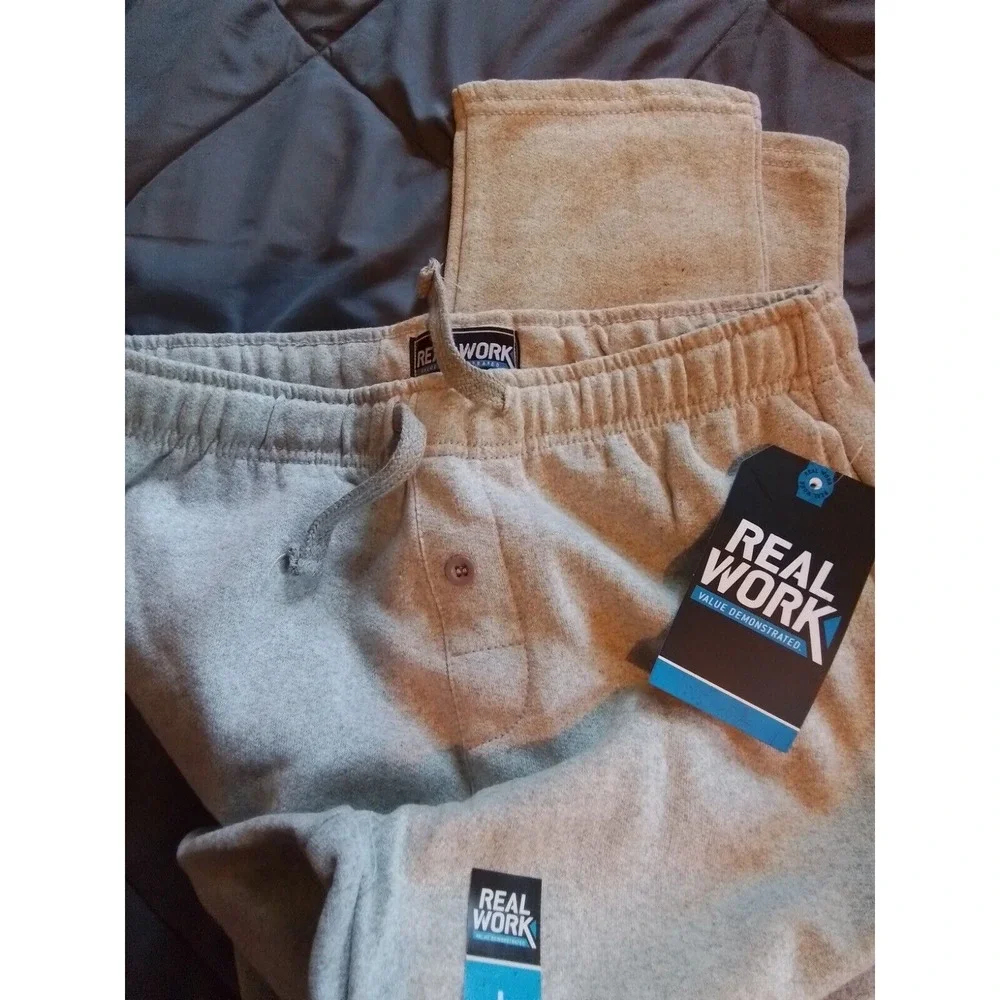 Real Work Sweat Pants 14/16 Child's Heather Gray, Slit Pockets‎